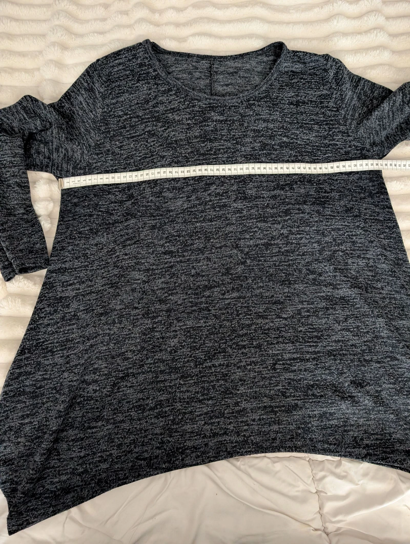 Superb heather grey asymmetrical sweater with matching scarf – photo 5
